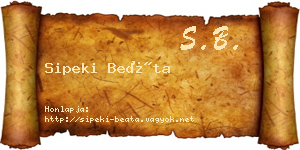 Sipeki Beáta névjegykártya