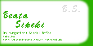 beata sipeki business card